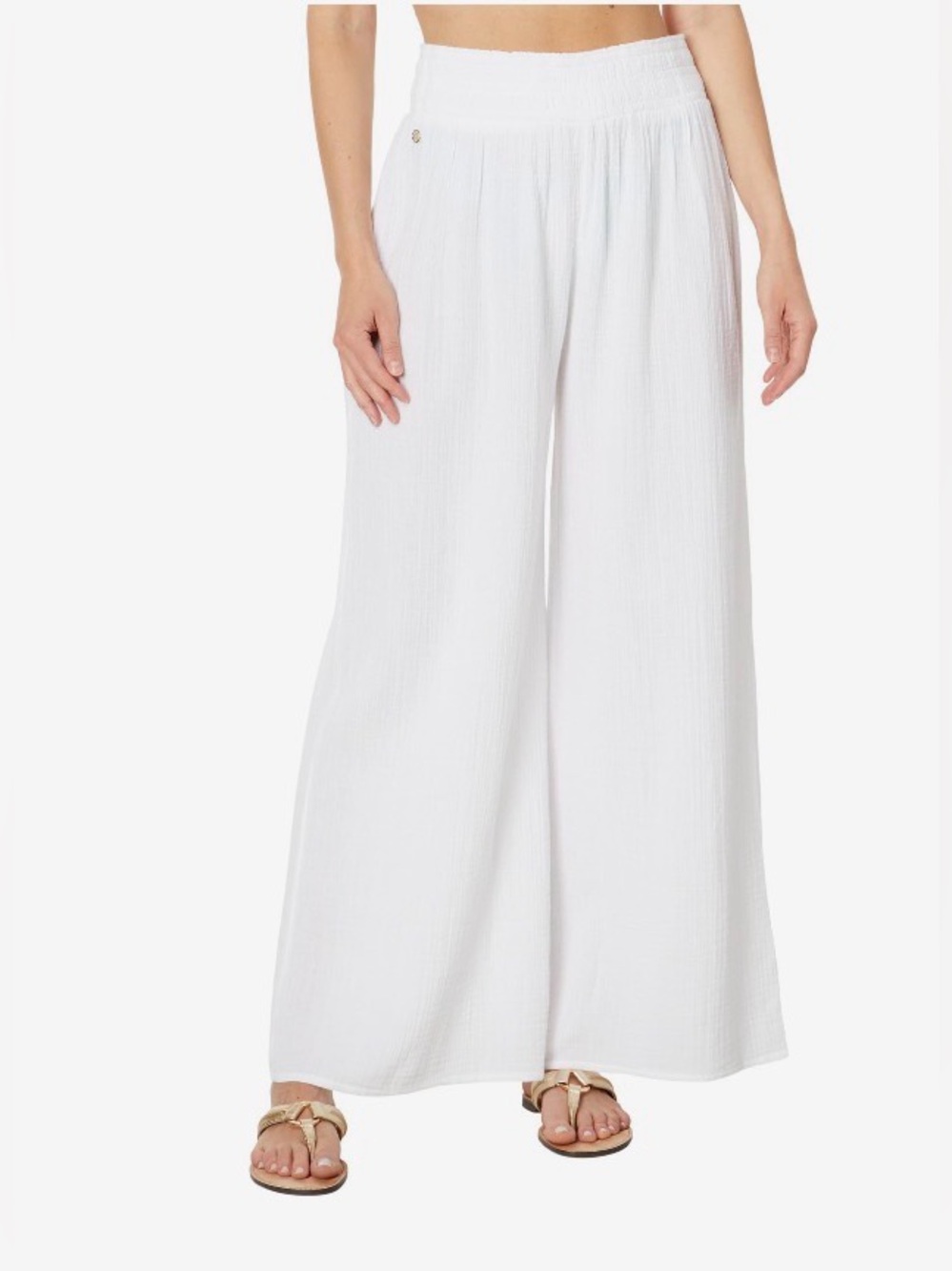 NWT Lilly Pulitzer Enzo Resort White Coverup pants with wide legs
